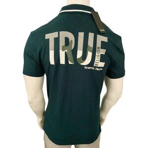 NWT TRUE RELIGION MSRP $69.99 MEN'S GREEN SHORT SLEEVE POLO SHIRT SIZE L